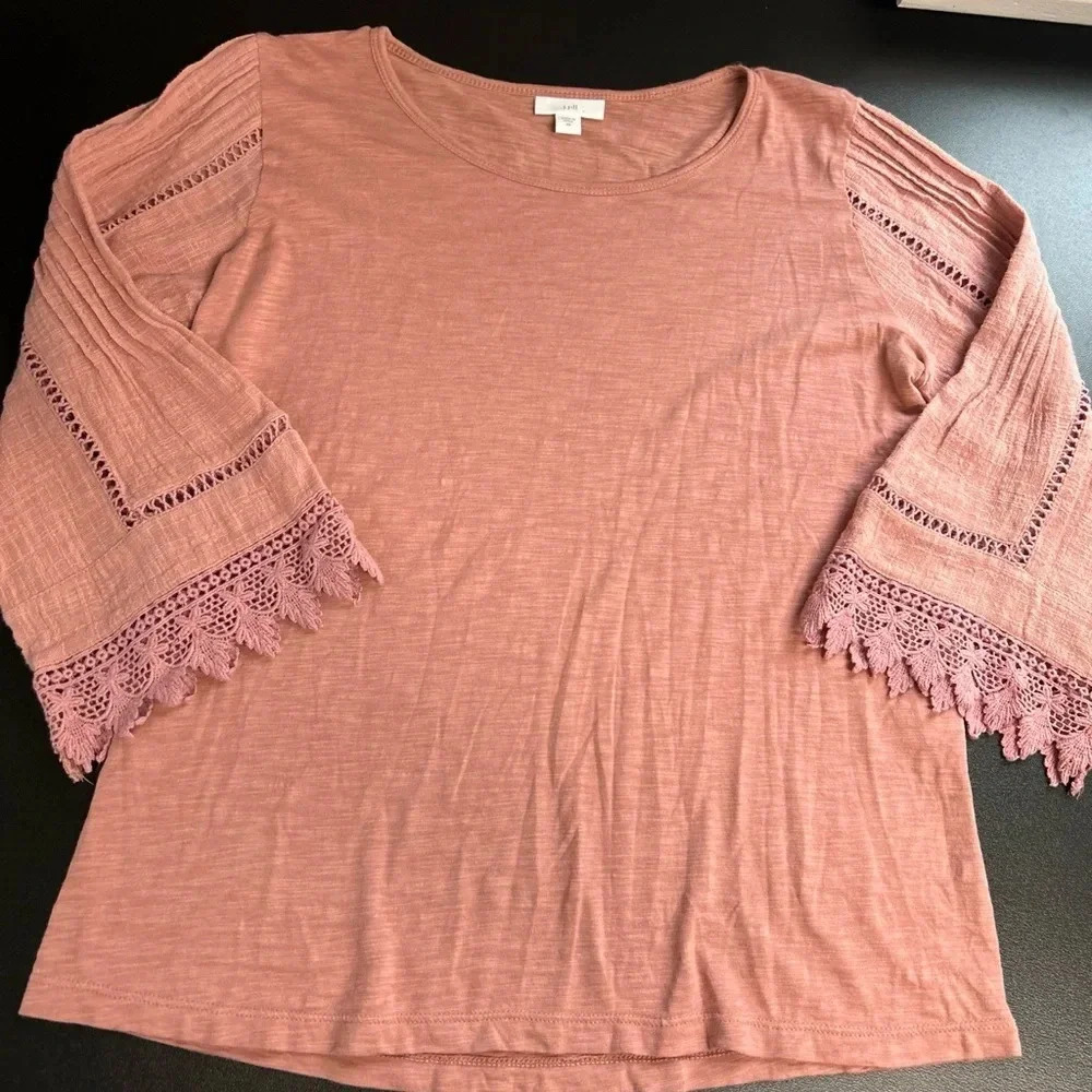 Pure Jill Women’s XS Heathered Popover‎ Top CryCuffs Boho Fairycore Coquette